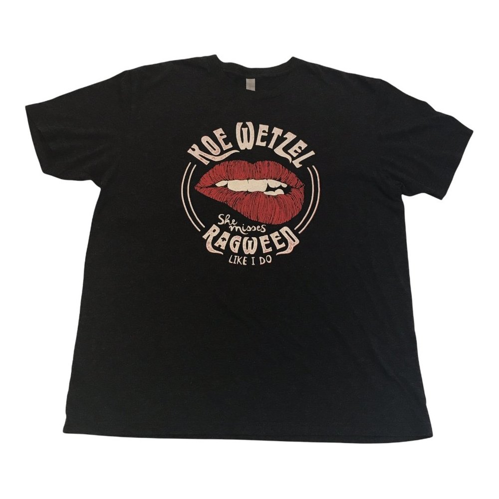 Koe Wetzel Womens She Misses Ragweed Like I Do Lips Gray T-Shirt Size Large